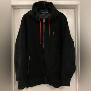 Polo Ralph Lauren High Pile Fleece Hoodie Sherpa XL Black